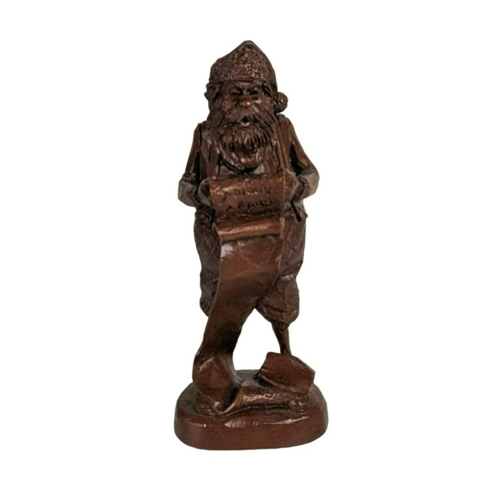 Vintage Red Mill Mfg Santa Checking It Twice Wetherbee Carving Statue 1993 Chris